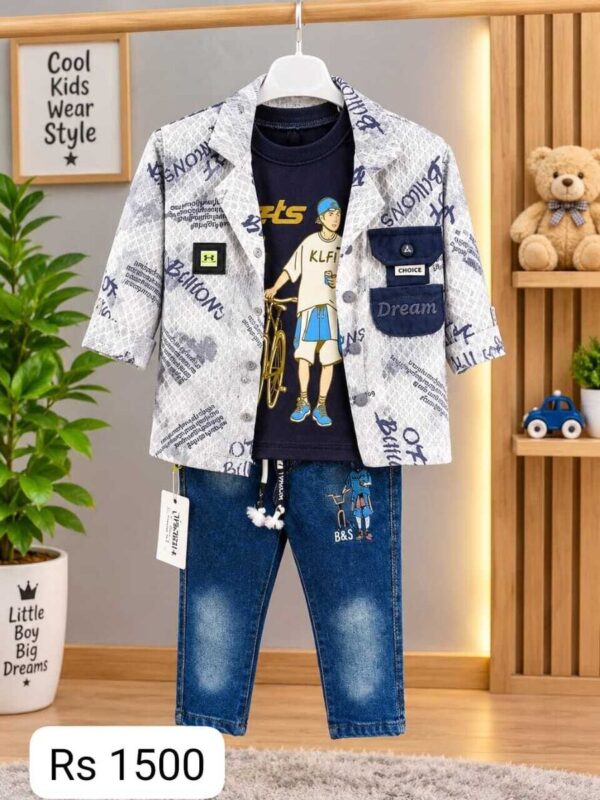 Boys' Jacket, Tee & Jeans 3-Piece Set