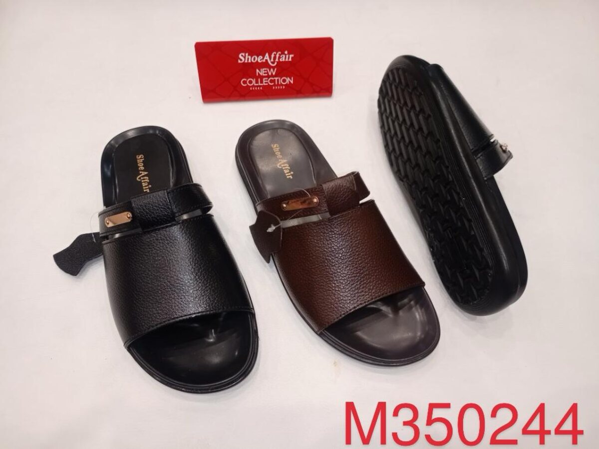 Men's Single-Band Leather Slide