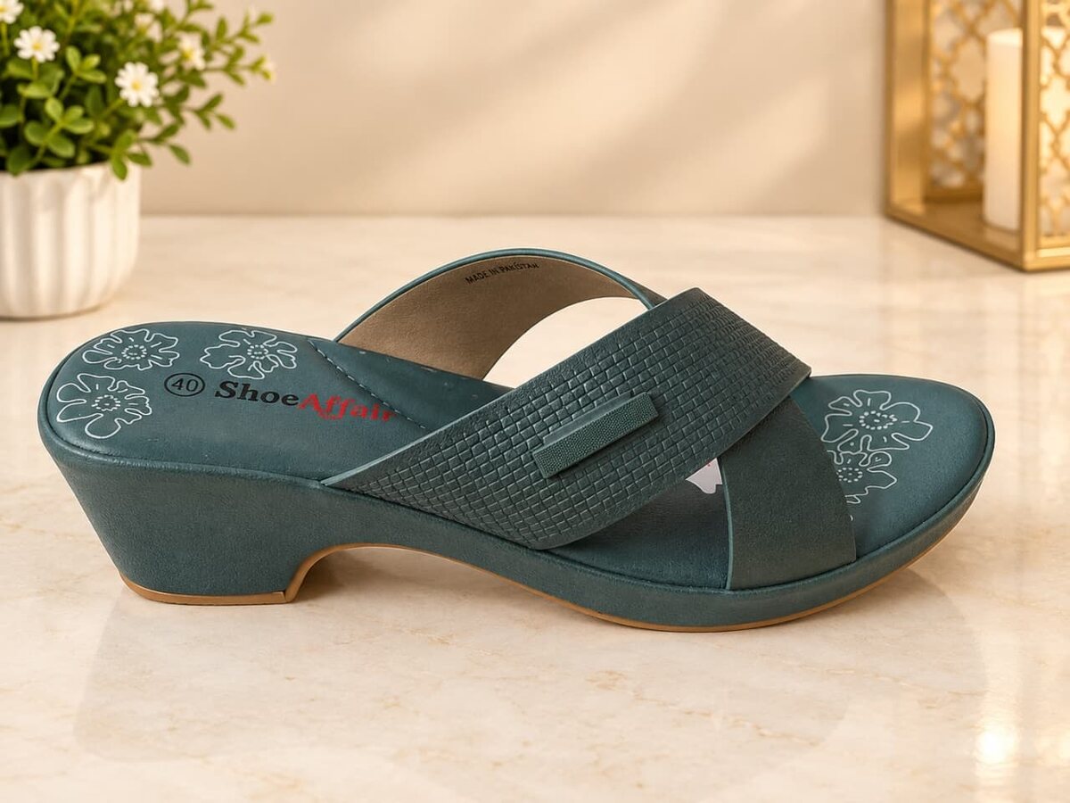 Women's Cross-Strap Wedge Slide