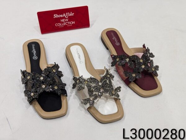 Women's Floral Crystal Slide