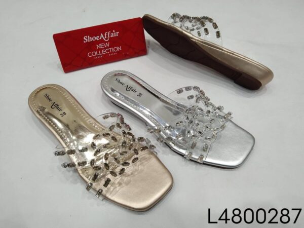 Women's Jewelled Clear-Strap Slide