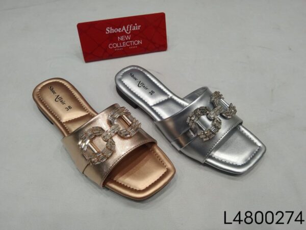 Women's Metallic Buckle Slide