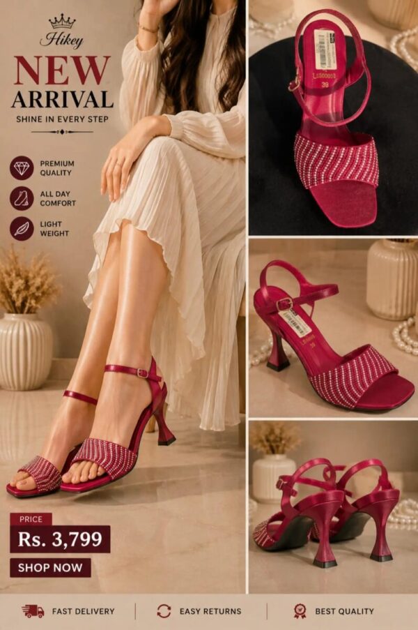 Women's Striped Stiletto Sandal